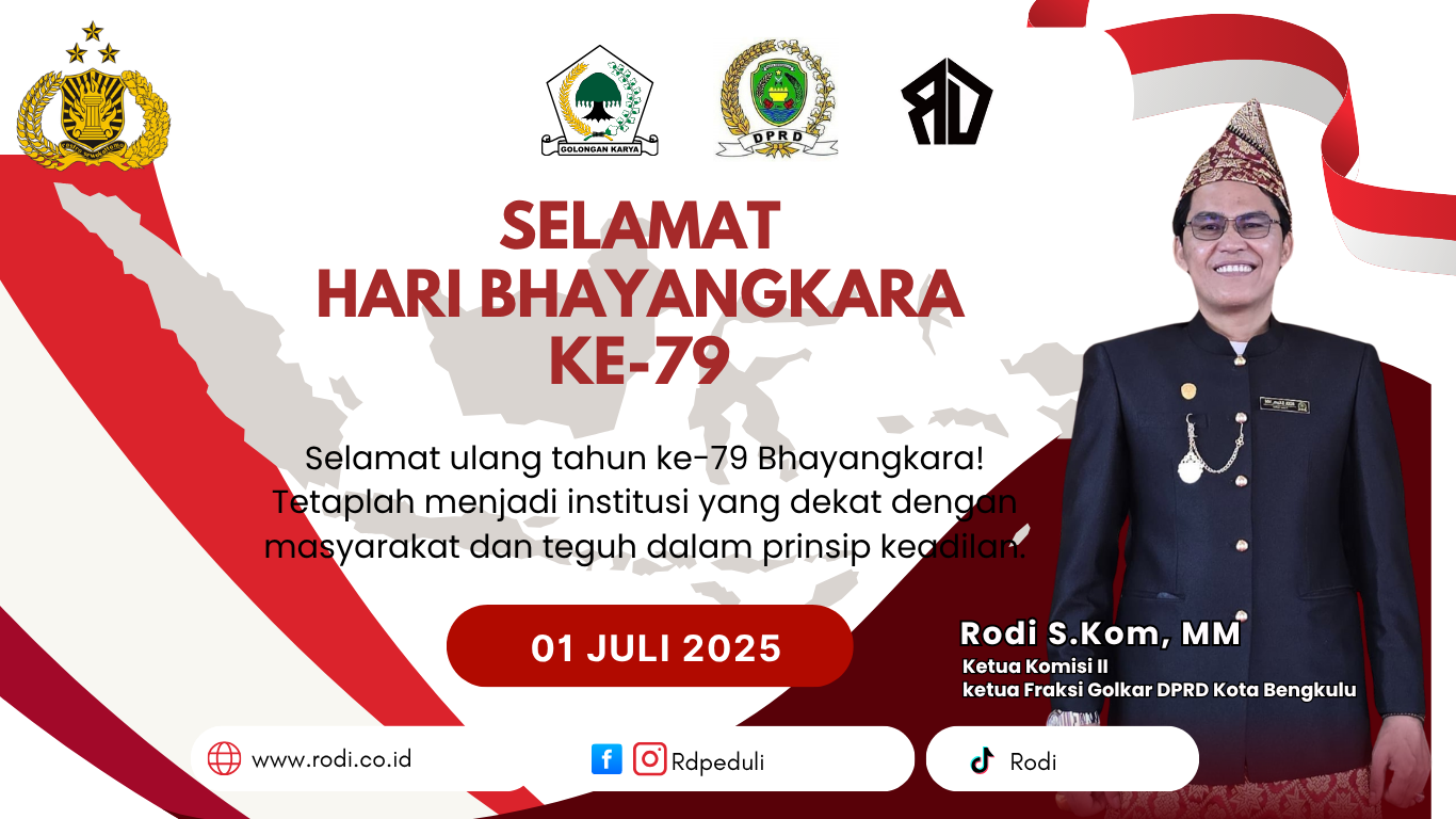 Selamat Hari Bhayangkara ke-79: Rodi Ajak Polri Terus Dekat dengan Rakyat dan Teguh Menjaga Keadilan